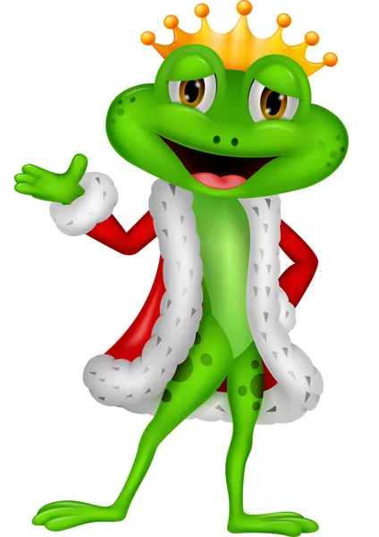 Happy frog king — Stock Vector