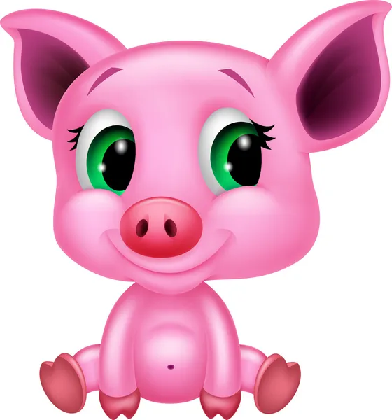 Cute baby pig cartoon — Stock Vector