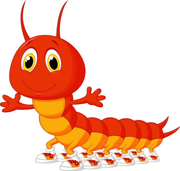 Cute centipede cartoon posing — Stock Vector