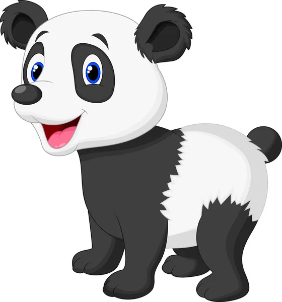 Linda caricatura oso panda — Vector de stock