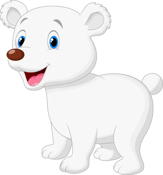 Милый мультфильм про белого медведя — стоковый вектор
