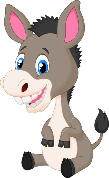 Cute baby donkey cartoon — Stock Vector