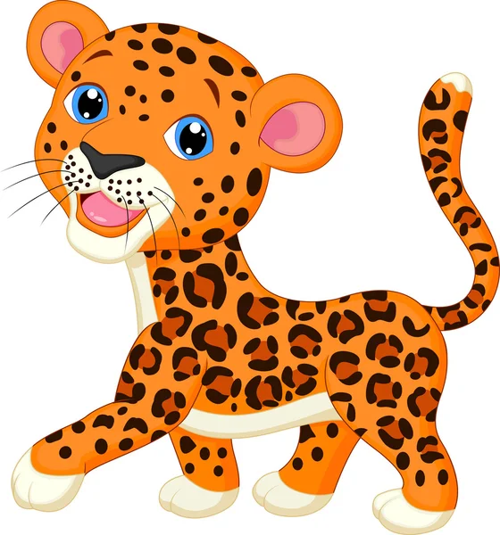 Lindo leopardo de dibujos animados — Vector de stock