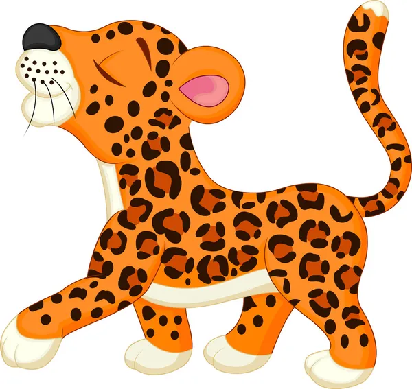 Lindo leopardo de dibujos animados — Vector de stock