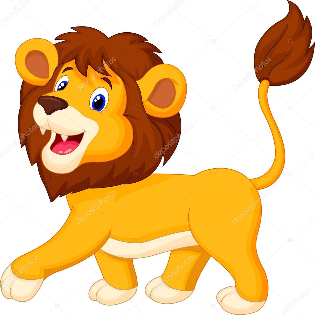 Cute lion cartoon walking Stock Vector by ©tigatelu 37158835