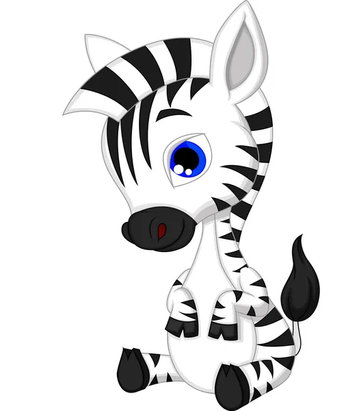 Söt baby zebra cartoon — Stock vektor