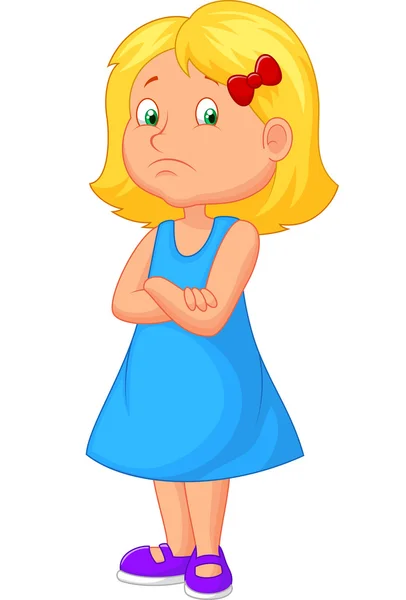 Little sad girl — Stock Vector