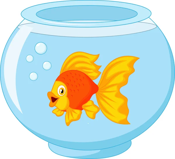 Guldfisk i akvarium — Stock vektor