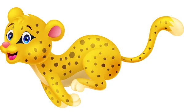 Cheetah karikatür çalışan — Stok Vektör