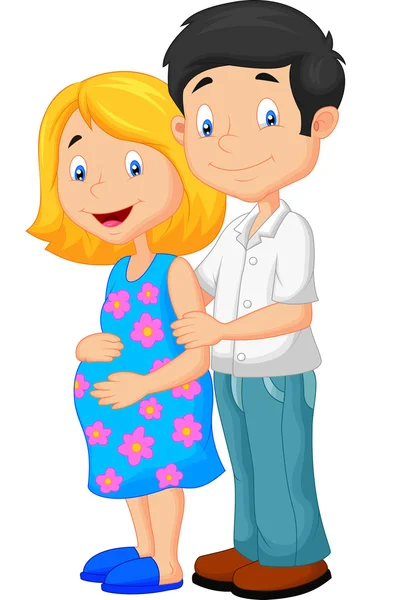 Giovane coppia in attesa di un bambino — Vettoriale Stock