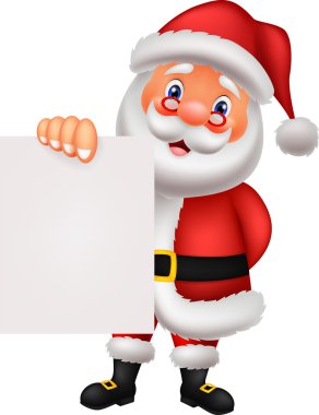 sevimli Noel holding boş kağıt