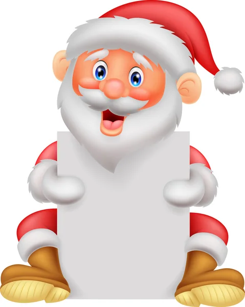 Cute santa holding blank paper — Stock Vector