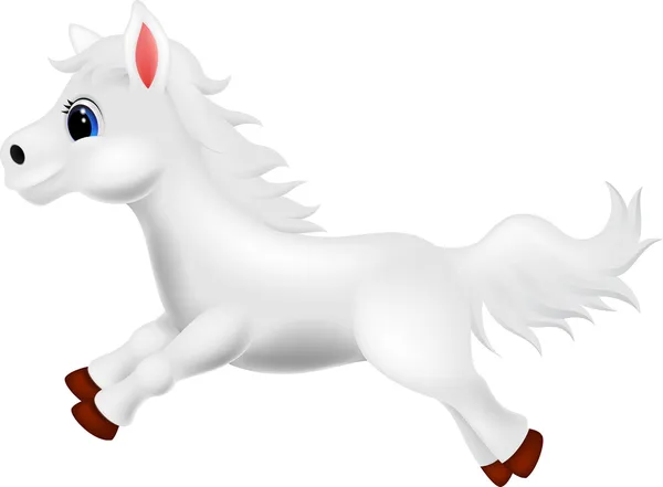 Бег белых лошадей — стоковый вектор