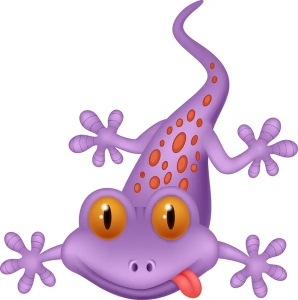 Lindo dibujo animado gecko — Vector de stock