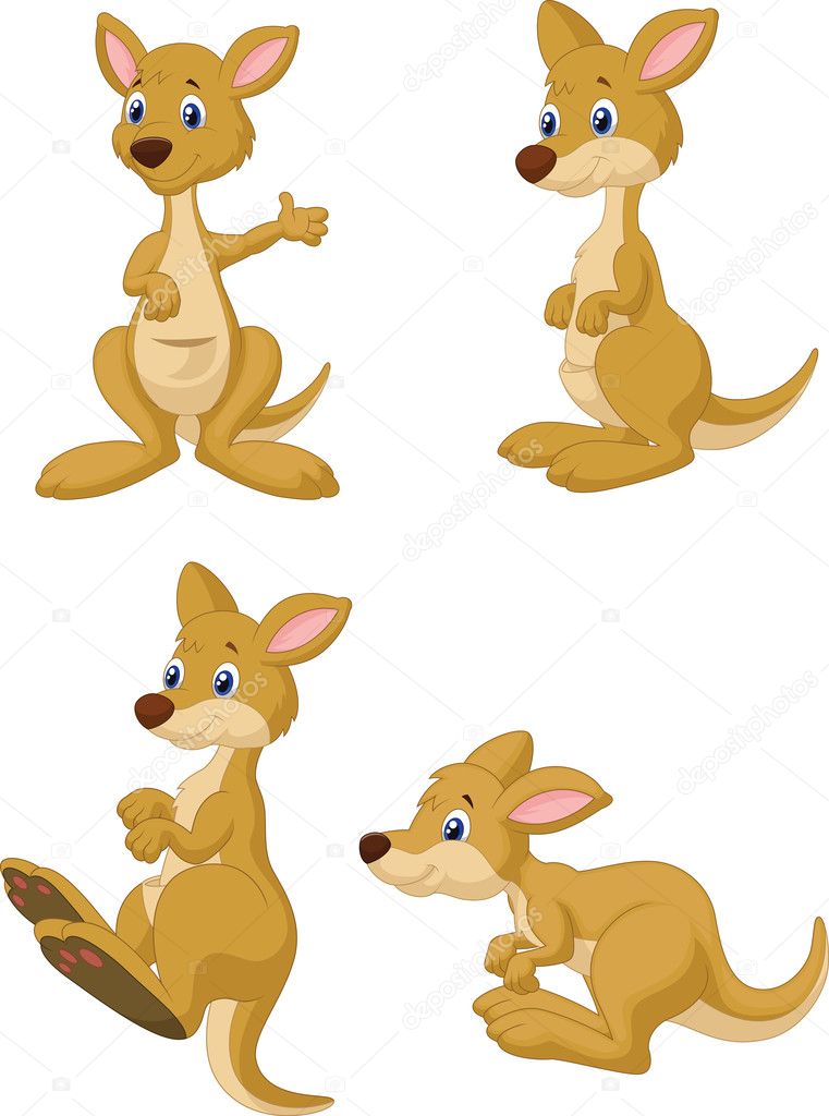 Cute cartoon kangaroo Stock Vector Image by ©tigatelu #42374323
