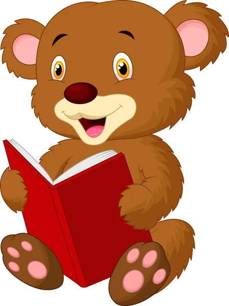 Oso leyendo un libro — Vector de stock