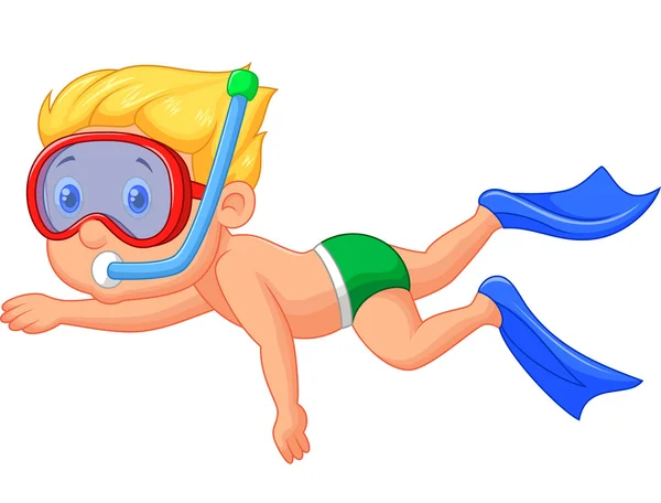 Kreslené chlapce potápění — Stockový vektor