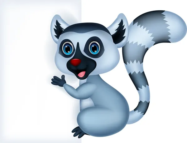 Roztomilý lemur kreslený — Stockový vektor