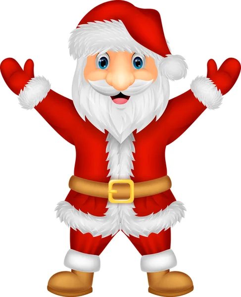 Cute Santa cartoon waving hand — Stock Vector