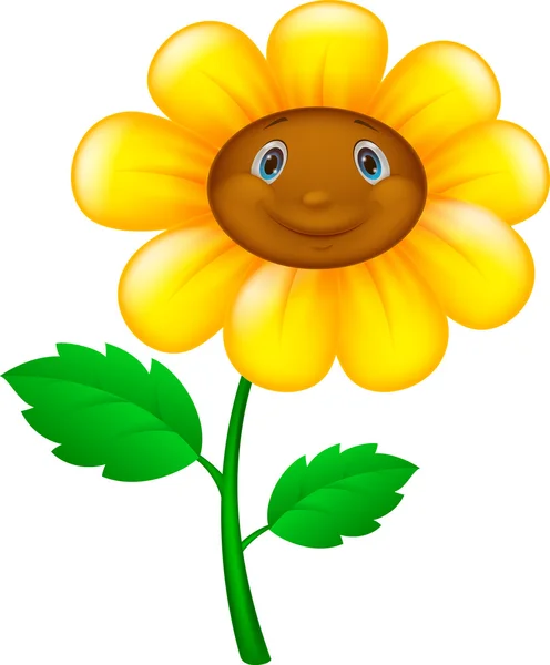 Flor con cara — Vector de stock