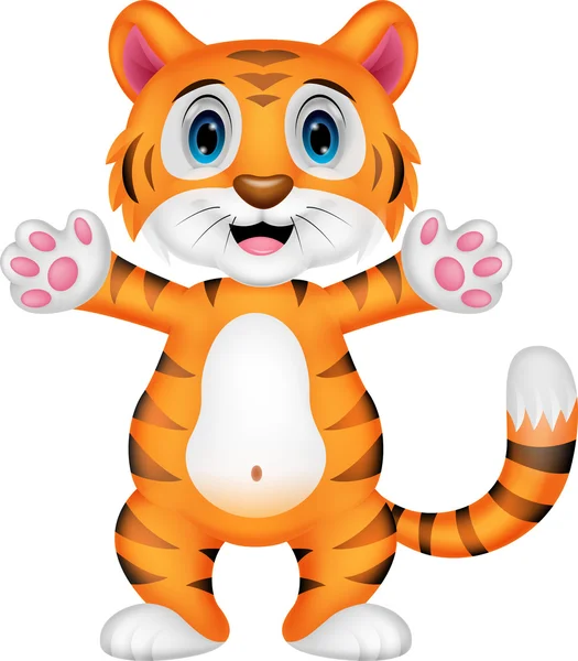 Lindo bebé tigre — Vector de stock