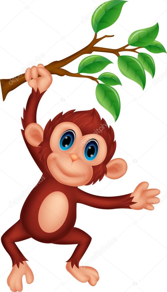 Ilustração de macaco marrom, macaco, safari, mamífero, folha, ramo
