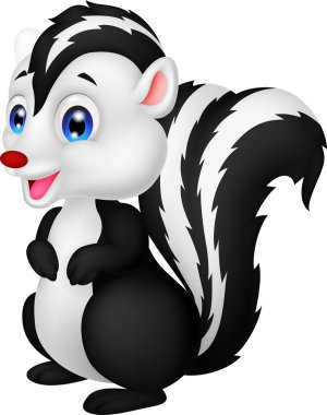 Cute skunk cartoon clipart