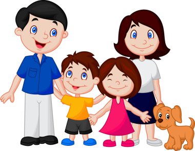 mutlu aile karikatür