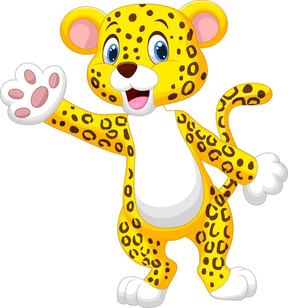 Leopard махає рукою — Stok Vektör