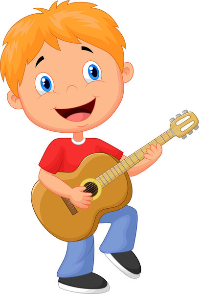 Boy playing guitar