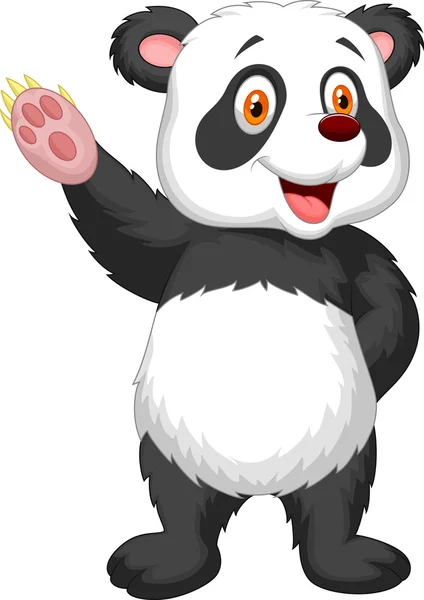 Panda waving hand — Stock Vector