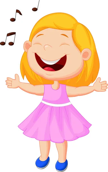 Petite fille chantant — Image vectorielle