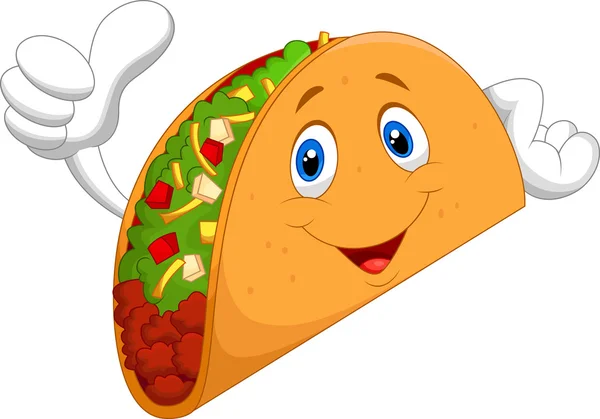 Taco dando el pulgar hacia arriba — Vector de stock