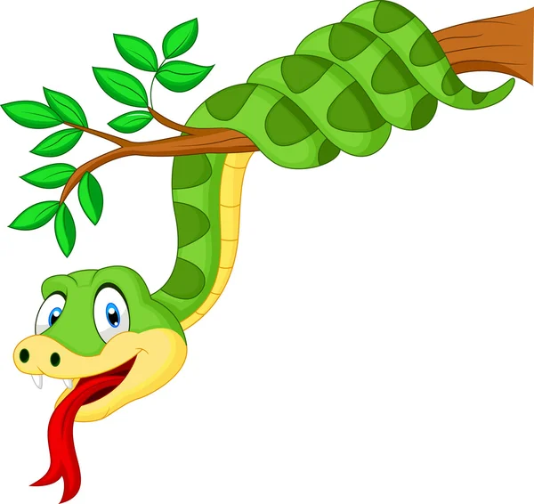 Serpent sur branche — Image vectorielle