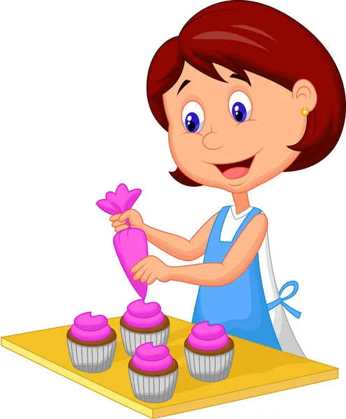 Decorating cupcakes Royalty Free Stock Illustrations