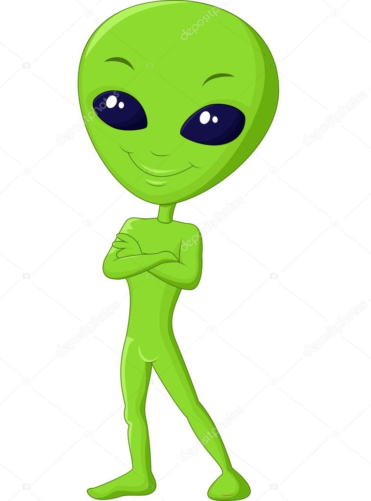 Cute green alien