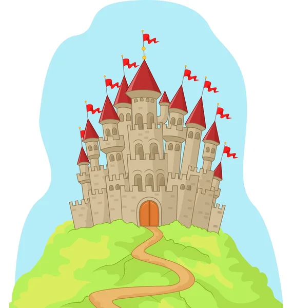 Castle on hill — Stock Vector