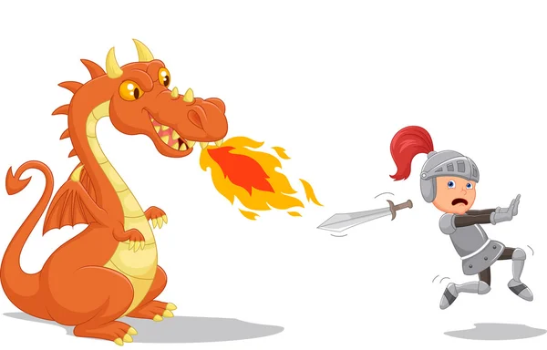 Knight and dragon — Stock Vector
