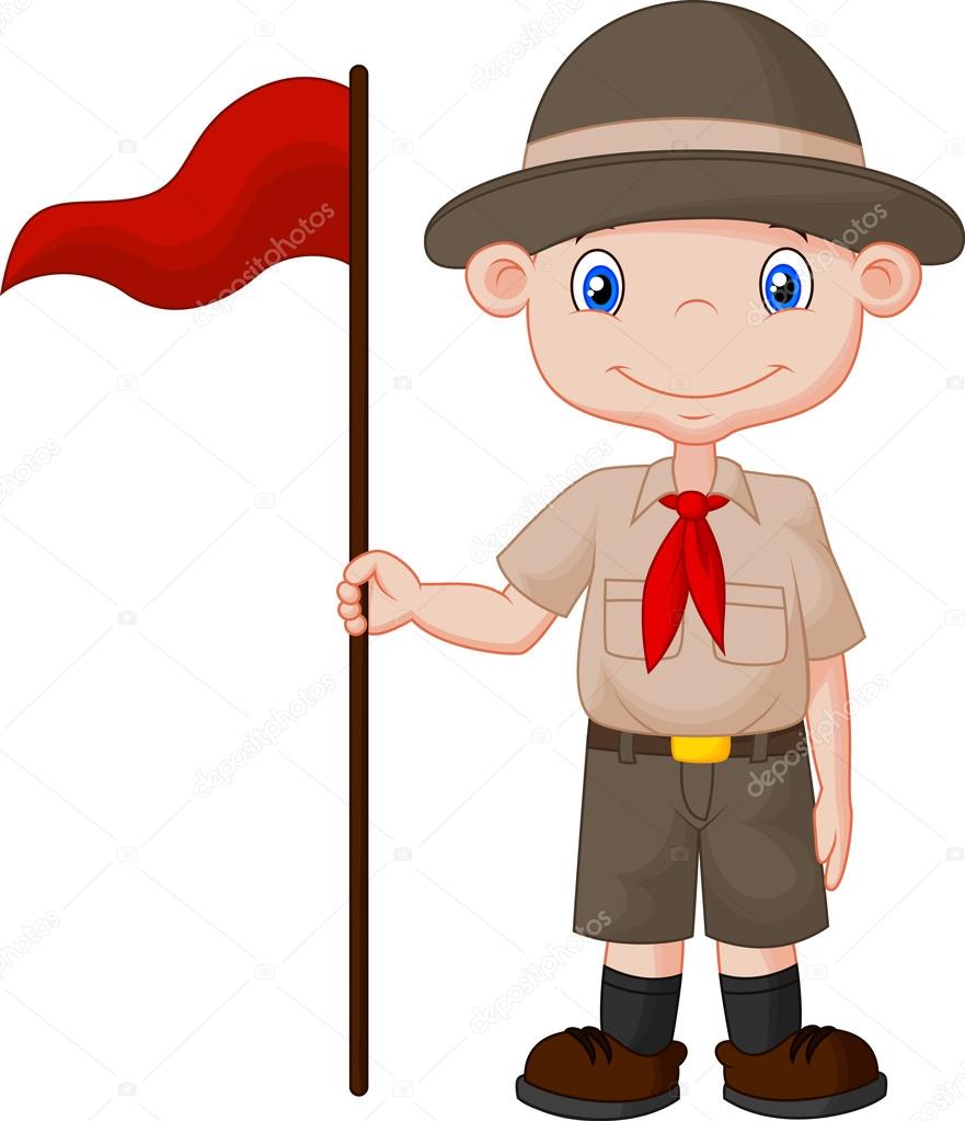 Boy holding flag