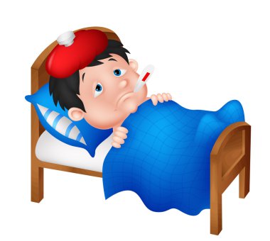 yatakta yatan hasta çocuk