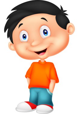 sevimli çocuk çizgi film poz