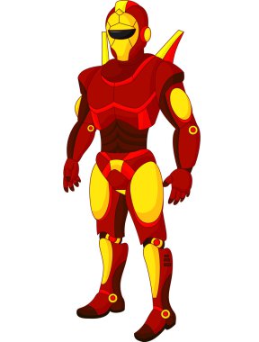kırmızı çizgi film insansı robot
