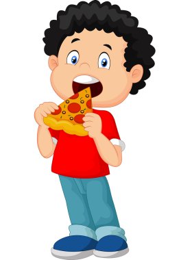 Pizza yeme çizgi film çocuk