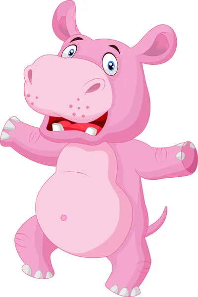 Gelukkig hippo cartoon — Stockvector
