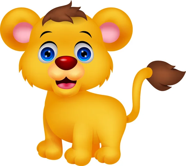 Carino bambino leone cartone animato — Vettoriale Stock