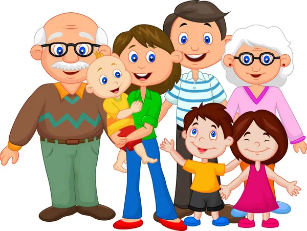 Happy cartoon familie — Stockvector