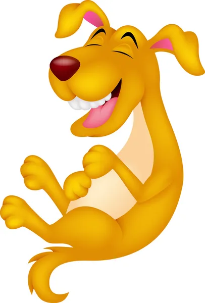 Cute cartoon dog laughing — Stock Vector