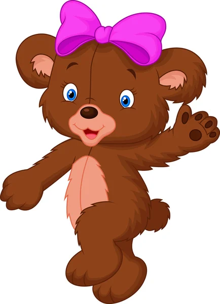 Felice cartone animato bambino orso — Vettoriale Stock