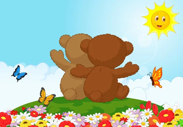 Glücklicher Cartoon-Bär — Stockvektor