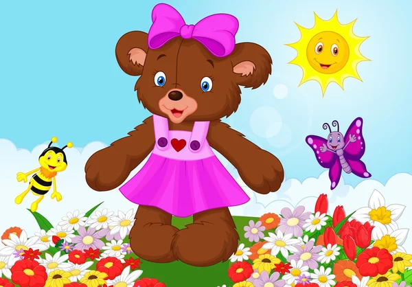 Happy bear cartoon — Stockvector